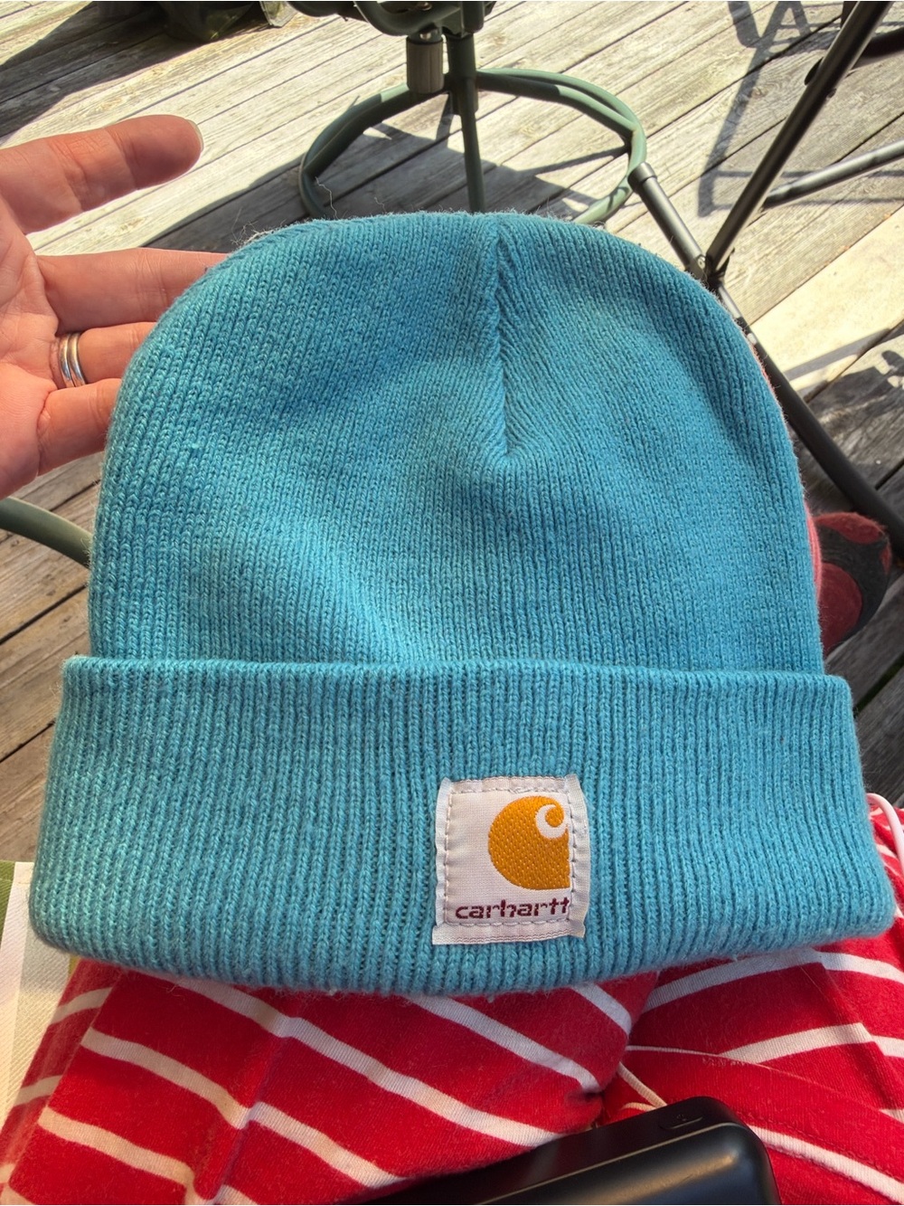 Carhartt Kids Aqua Blue Knit Beanie Winter Hat Youth One Size